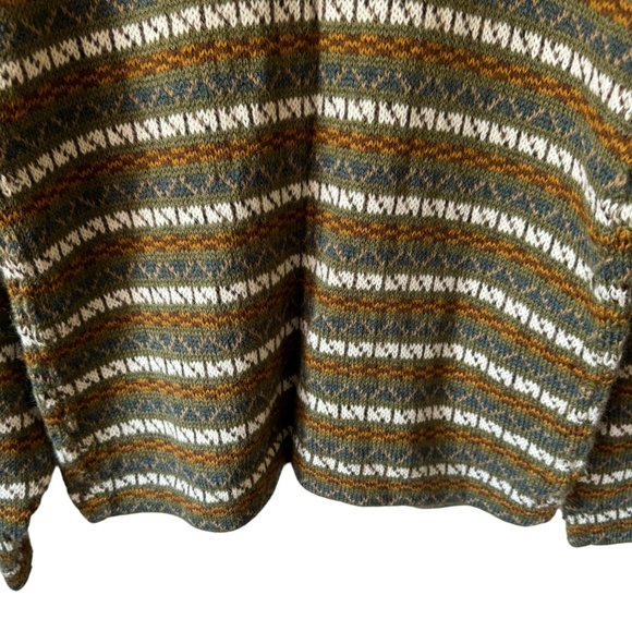 The Alpaca Connection Peru Handmade Stripped Button Front Cardigan Pockets - Picture 6 of 16